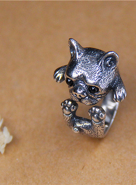 复古泰银饰品个性呆萌S925法国