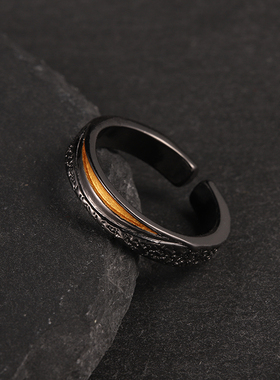 高级感曙光戒指小众轻奢黑色