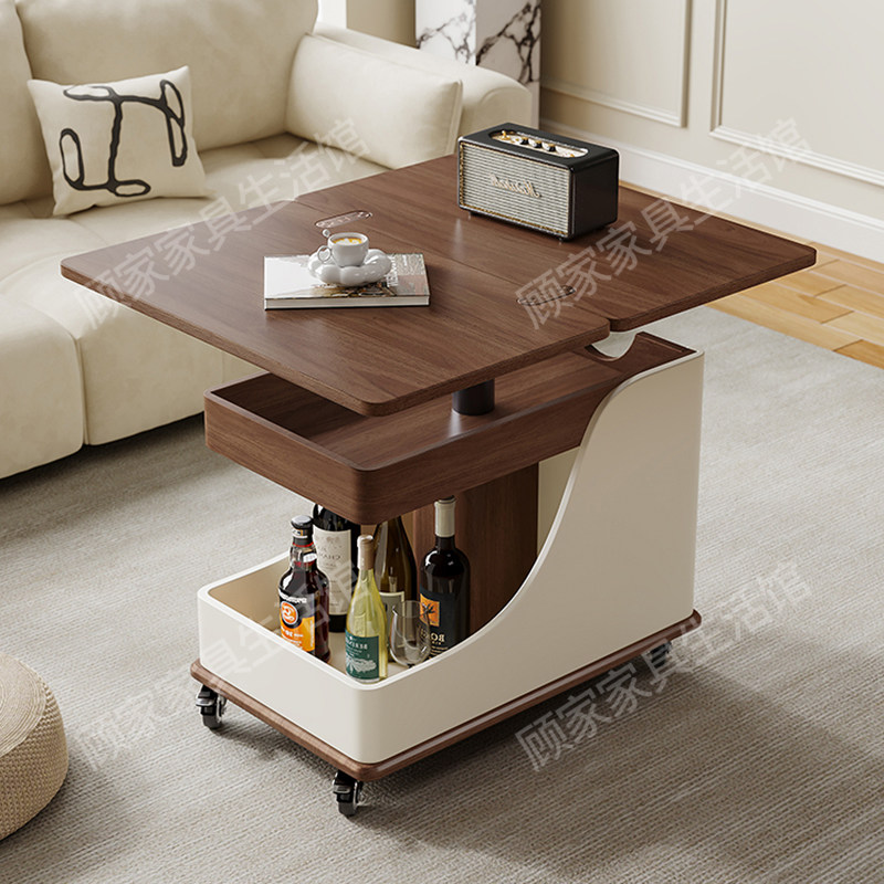 可移动实木小茶几小户型家用可折叠客厅多功能带升降茶几推车边几,淘宝优惠券,粉丝福利购,淘宝优惠卷