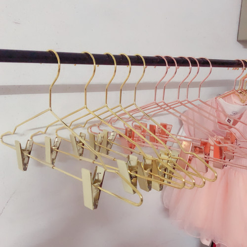 金属裤架ins北欧风金色裤夹服装店玫瑰金衣服挂无痕防滑裙夹 - 图2