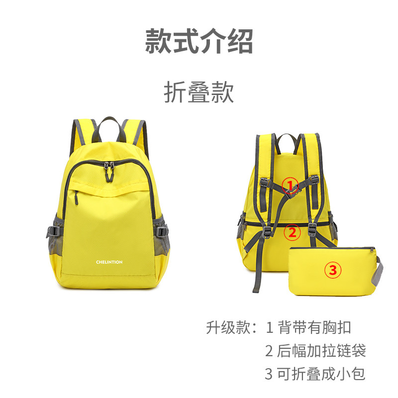 超轻薄可折叠男女青少年儿童双肩包 青李双肩背包