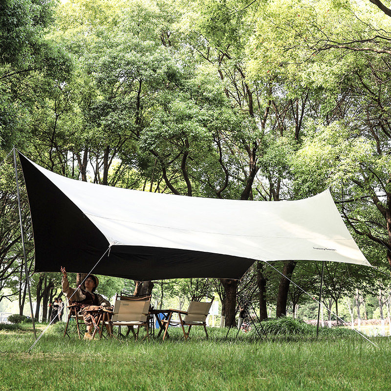 梦花园黑胶天幕帐篷户外露营野餐蝶形八角涂银防晒遮阳棚野营装备,淘宝优惠券,粉丝福利购,淘宝优惠卷