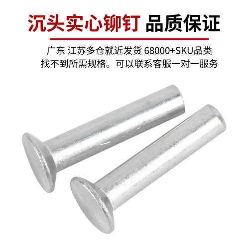 沉头铝铆钉GB869平帽敲打式平锥头实心铝制铆钉M2M2.5M3M4M5M6M8 - 图1