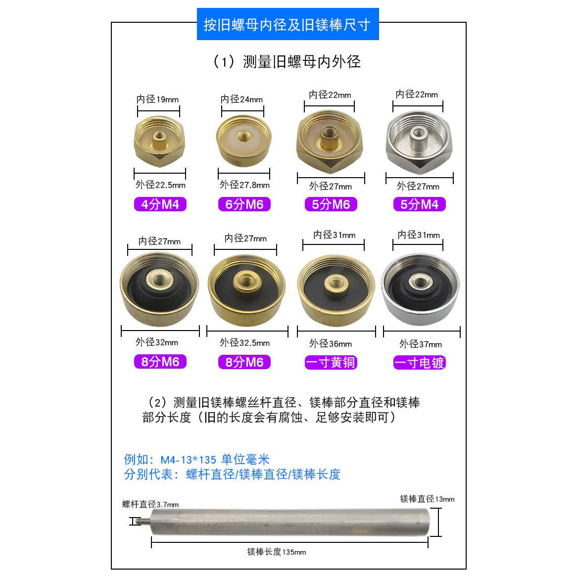 储水式电热水器镁棒螺帽通用4分/5分/6分/8分/1寸排污口纯铜螺母,淘宝优惠券,粉丝福利购,淘宝优惠卷
