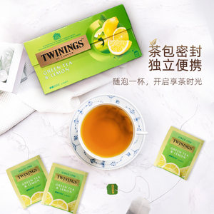 Twinings英国进口川宁柠檬水果绿茶茶包25片果香味蜂蜜袋泡茶叶