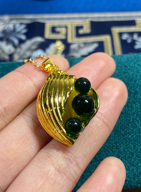 新中式金豆豆连中三元个性时尚吊坠女款设计感搭配汉服古风项链女