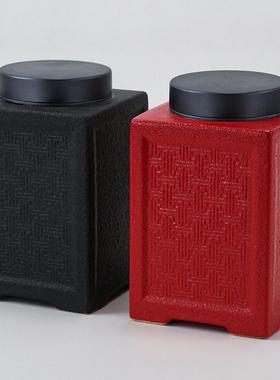 茶室摆件茶叶罐客厅新中式装饰品