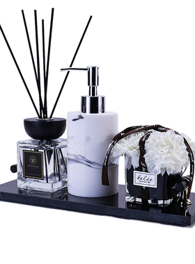 卫生间大理石托盘套装浴室装饰品