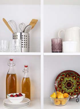 厨房橱柜格子酒杯轻奢风软装饰品