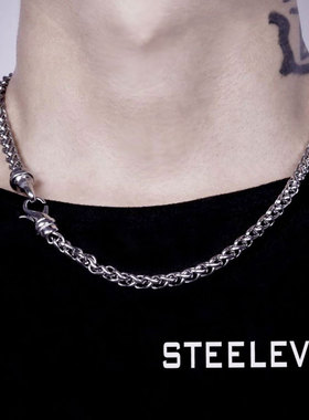 钛钢不掉色小众设计感男项链
