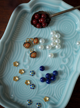 紫金砂帝王砂朱砂手串小众设计国潮复古风珍珠手链女款本命年饰品