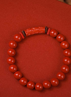 湘西朱砂高含量红砂手串复古中国风手工福运中式手链女款本命年