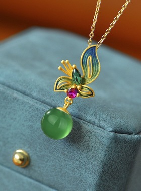 多吉米逐花蝶中国风国潮项链吊坠锁骨链饰品复古宫廷气质个性配饰