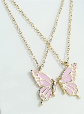 闺蜜项链一人一半二人款学生女孩饰品女一对儿童生日礼物女孩挂件