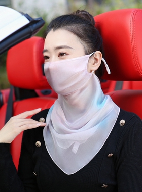 100%防晒面纱护颈一体女夏季