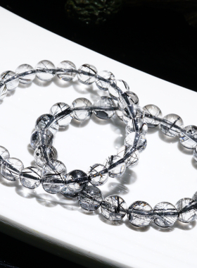 弘利珠宝黑发手串水晶饰品礼物天