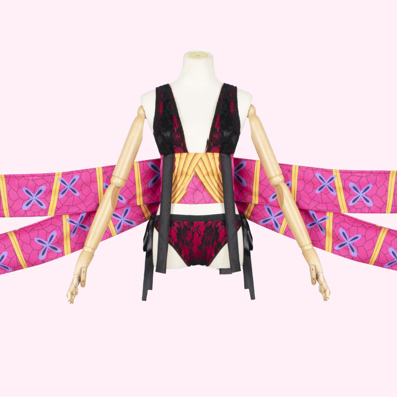 鬼灭之刃上弦陸堕姬 cosplay服装祢豆子蝴蝶忍cos服舞台服演出服 - 图0