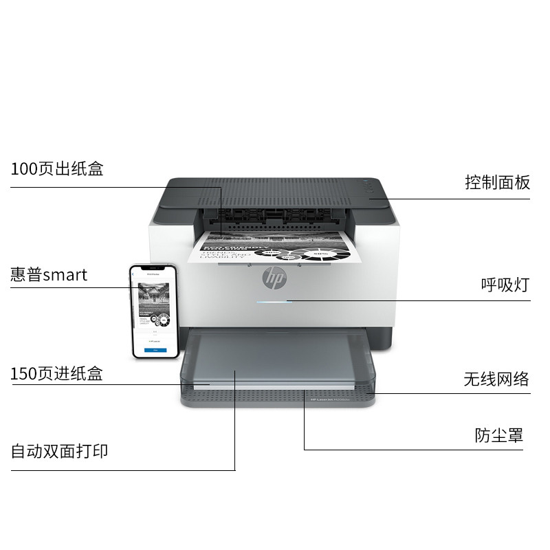 hp惠普208dw1008w1108Plus1003a黑白激光打印机家用小型迷你办公 - 图0