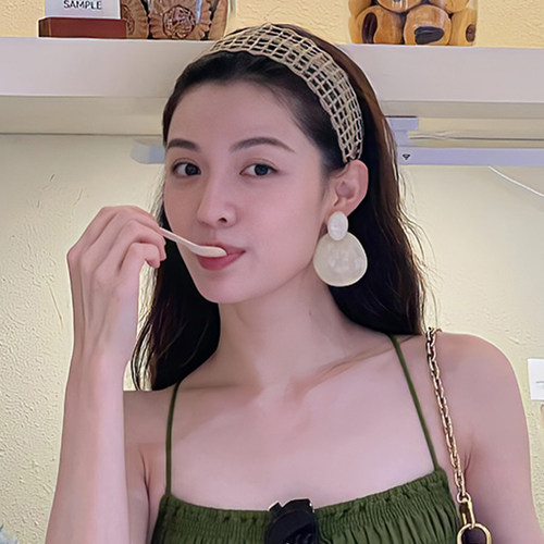 波西米亚风草编织镂空发箍女2026新款高级感海边度假风超好看发饰 - 图2