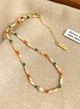 珍珠款彩色设计感串珠项链女2026