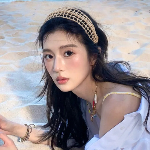 波西米亚风草编织镂空发箍女2026新款高级感海边度假风超好看发饰 - 图0