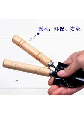盆栽种植护理工具微景观园艺小铁铲耙子两件原木环保铲子造景套装