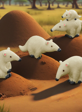 可爱树脂食蚁兽微景观小动物摆件