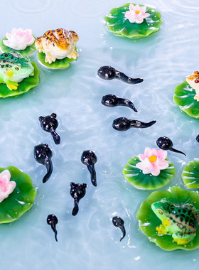 树脂摆件田园手工青蛙蝌蚪小动物