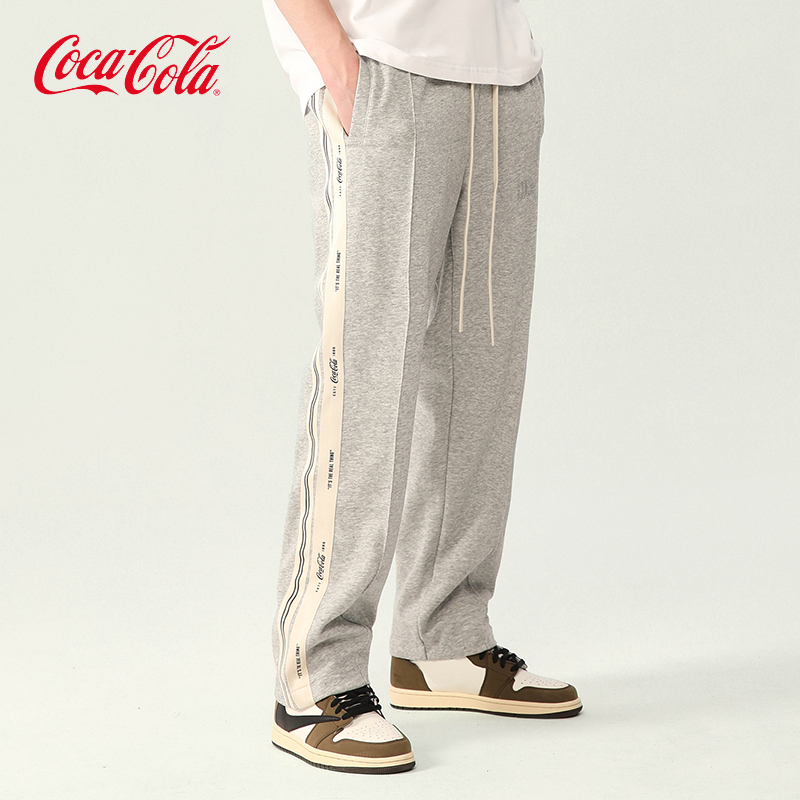 Coca-Cola/可口可乐 休闲裤男春夏款美式裤子运动裤直筒冰丝卫裤