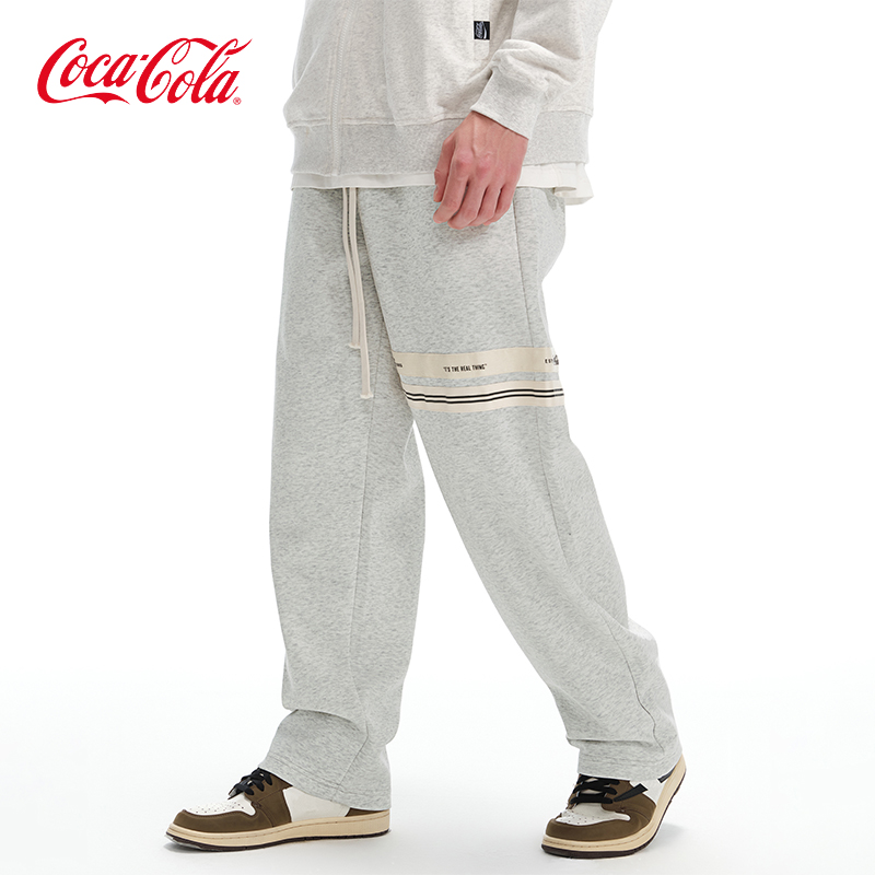 Coca-Cola/可口可乐 休闲裤男女卫裤直筒宽松针织运动长裤