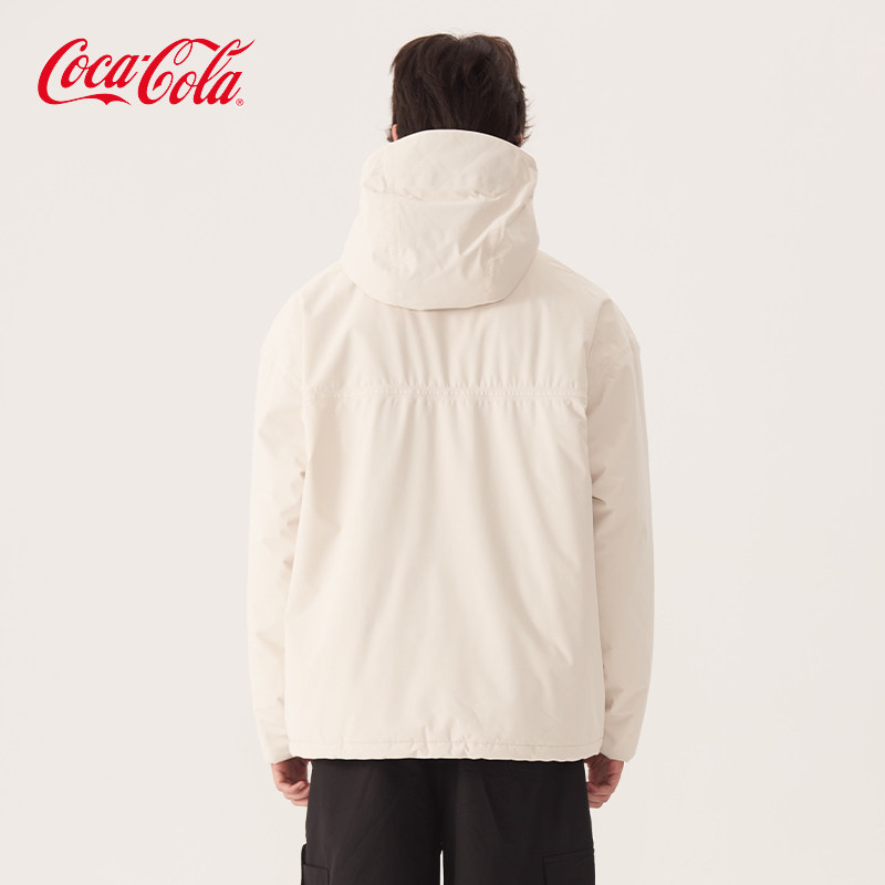 Coca-Cola/可口可乐户外三防防风防水透气连帽软壳加棉冲锋衣外套,淘宝优惠券,粉丝福利购,淘宝优惠卷