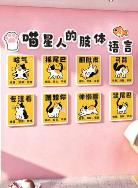 网红宠物乐园猫咖文化墙贴画立体