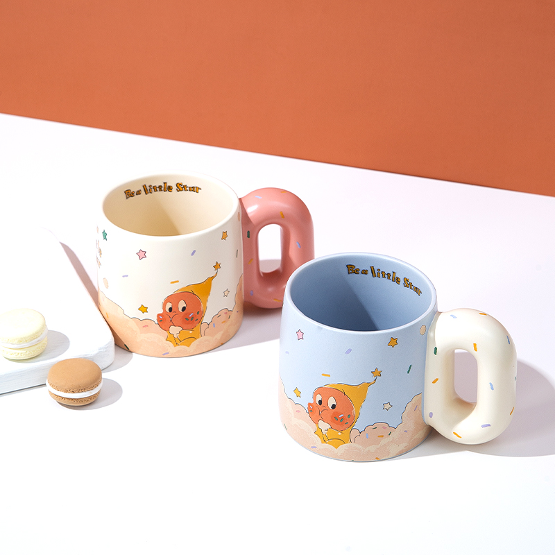 OCE云朵糖星星人胖胖杯正版陶瓷马克杯送对象闺蜜生日礼物杯子 - 图0