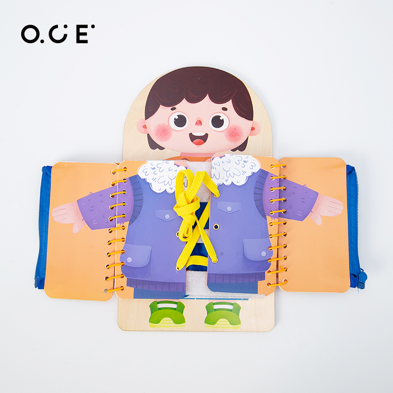 OCE多层儿童忙碌板宝宝练习穿衣益智板拉链系鞋带培养动手能力 - 图1