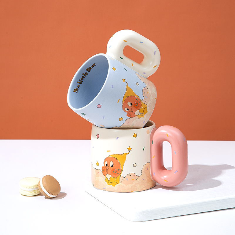 OCE云朵糖星星人胖胖杯正版陶瓷马克杯送对象闺蜜生日礼物杯子 - 图1