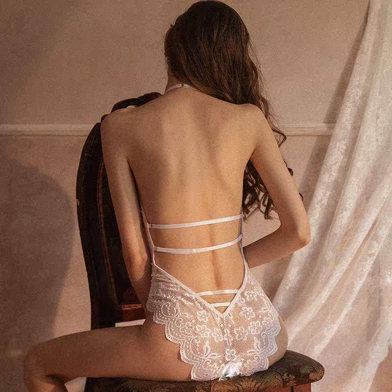 新款性感连体诱惑镂空蕾丝春秋内衣 姜喆睡裙