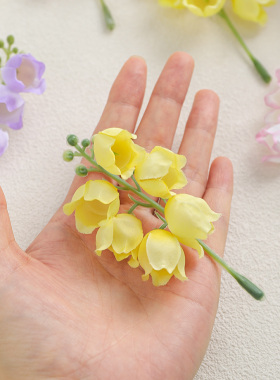 仿真铃兰花串手工diy簪花花环材料绢布假花 摄影道具装饰风铃花串