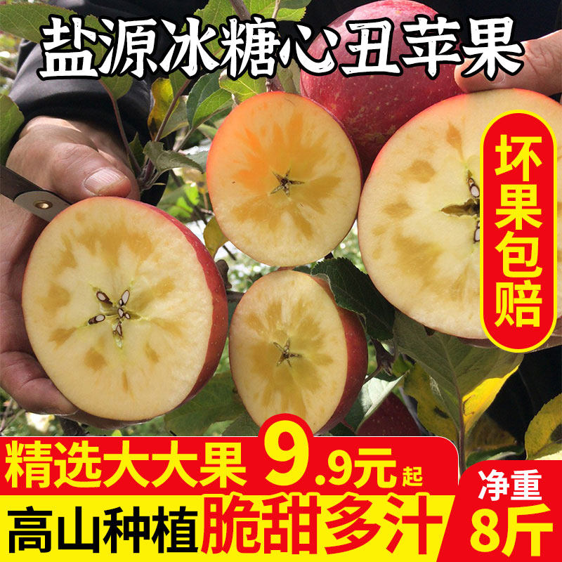 盐源冰糖心丑苹果新鲜水果当季整箱1/3/5/8斤包邮凉山野生红富士