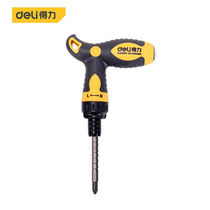 Able (deli) T-type dual-use screwdriver multifunctional two-way telescopic ratchet screwdriver chrome vanadium steel screw batch