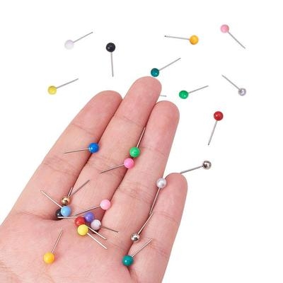 15 Color Suit Color Plastic Big Head Needle Head Round Short Stud Map Marker Nail Round Ball Nail Office Fix