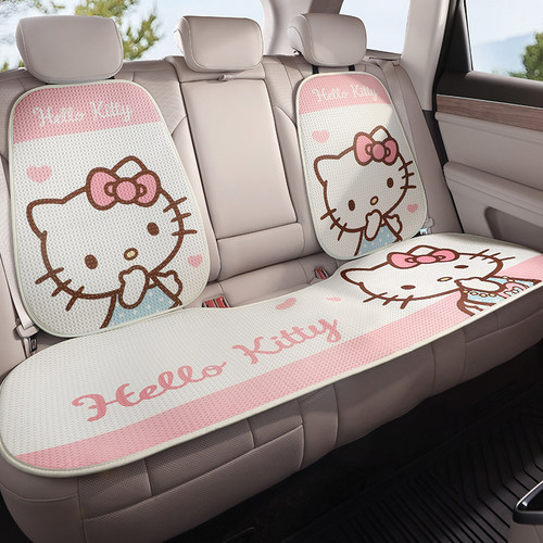 Hellokitty汽车坐垫夏季通用防滑单片可爱车载座椅四季透气座垫套 - 图0