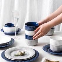 Nordic Wind Light Extravagant Cutlery Sets Bowl Trays Home Upscale Modern Minimalist Retro Ceramic Bowls and chopsticks Composition