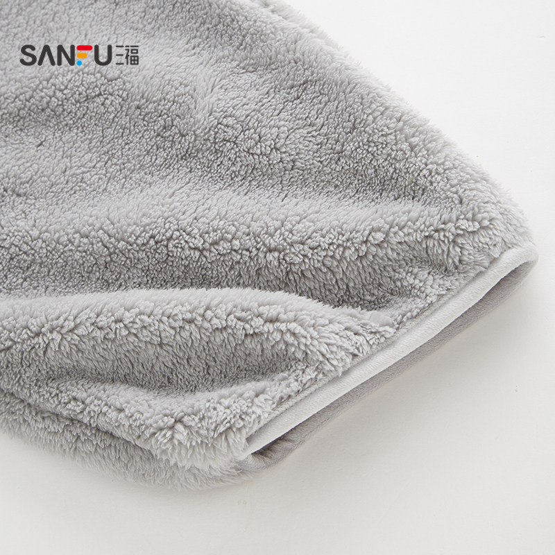 Sanfu Men's Winter Zipper Stand Collar Plush Home Clothes Comfortable Simple Loose Pajamas Set 531786