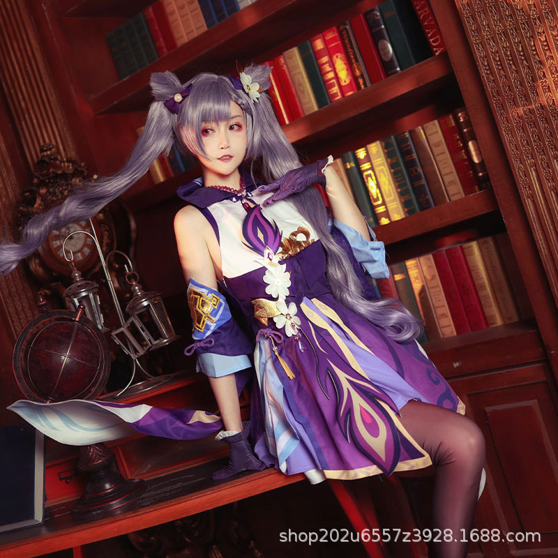 原神刻晴cos服璃月七星游戏套装少女可爱风cosplay服装动漫服装女 - 图1