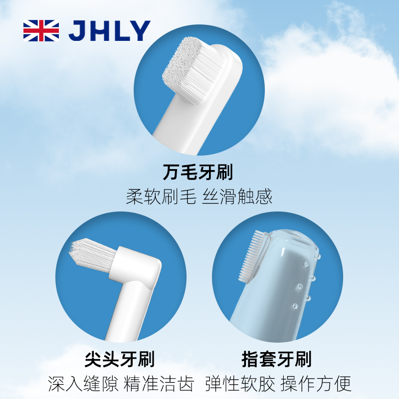 jhly猫咪清洁牙齿用品狗狗刷牙除口臭牙结石专用宠物牙刷牙膏套装-图0