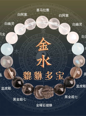 普陀山多宝招财水晶款貔貅天然手链火土男女五行补缺手串喜用南红