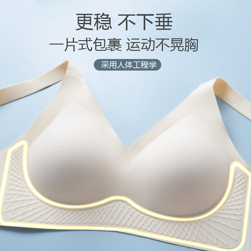 内衣女大胸显小夏季薄款无钢圈运动收副乳调整型防下垂大码文胸 - 图1