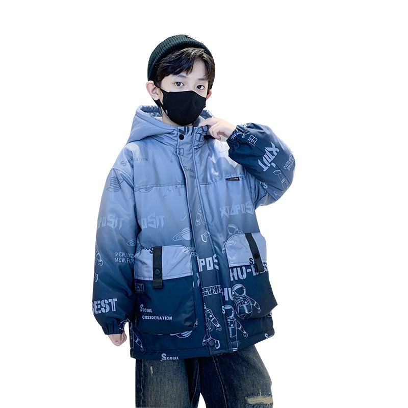 男童加绒外套秋冬款2025新款冬季加厚派克服中大童洋气儿童装棉衣 - 图3