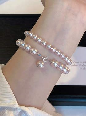 鲛人语/曼塔玫瑰 原创温柔薰衣草珍珠手链轻奢高级感S925银手串
