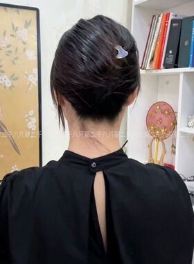 新中式金属U型发簪日常气质通勤丸子头盘发神器发钗簪子短发头饰